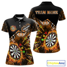 Load image into Gallery viewer, Personalized Orange Dartboard Fire Marble Darts Shirt For Women Custom Darts Team Jersey Outfit TDM5098