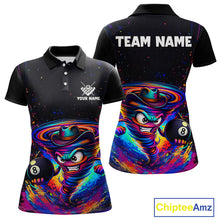 Load image into Gallery viewer, Funny Colorful Tornado 8 Ball Billiard Shirt For Women Custom Pool Team Shirt, Billiard Jersey TDM5574