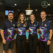 Load image into Gallery viewer, Funny 8 Ball Pool Colorful Splash Tornado Billiard Shirt For Men Custom Billiard Team Jersey TDM5575