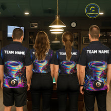 Load image into Gallery viewer, Funny 8 Ball Pool Colorful Splash Tornado Billiard Shirt For Men Custom Billiard Team Jersey TDM5575