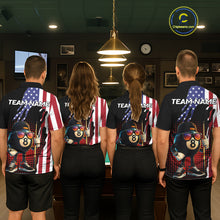 Load image into Gallery viewer, American Flag Funny 8 Ball Pool Billiard Shirt For Women Custom Patriotic Billiard Team Jersey TDM5576
