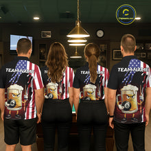 Load image into Gallery viewer, American Flag Funny Beer 8 Ball Billiard Shirt For Men Custom Patriotic Pool Team Jersey TDM5577