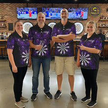 Load image into Gallery viewer, Purple Dartboard Butterfly Skull Darts Shirt For Men Custom Darts Team Jersey Polo &amp; 1/4 Zip TDM5582