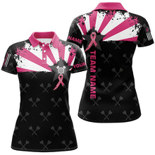 Load image into Gallery viewer, Pink Breast Cancer Awareness Grunge Darts Polo &amp; Quarter-Zip Shirts For Women Custom Darts Jerseys TDM1698