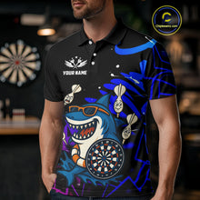 Load image into Gallery viewer, Funny Shark Darts Shirt For Men – Custom Dart Team Jersey | Polo &amp; Quarter Zip Darts Shirt Style TDM4077