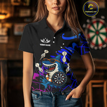 Load image into Gallery viewer, Funny Shark Darts Shirt For Women – Custom Dart Team Jersey | Polo &amp; Quarter Zip Darts Shirt Style TDM4077