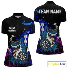 Load image into Gallery viewer, Funny Shark Darts Shirt For Women – Custom Dart Team Jersey | Polo &amp; Quarter Zip Darts Shirt Style TDM4077