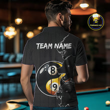 Load image into Gallery viewer, Funny Yin Yang Eyes Of Wolf Billiard Shirts For Men Custom 8 &amp; 9 Ball Billiard Jersey | Black TDM4442