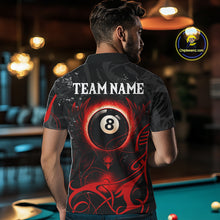 Load image into Gallery viewer, Personalized Black And Red 8 Ball Wings Billiard Shirt For Men Custom Tribal Pool Team Jersey TDM4684