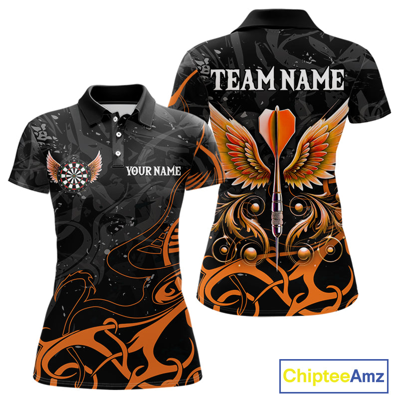 Arrow Wings Custom Dart Shirt For Women, Orange Dart Jerseys Pocket Option TDM5329
