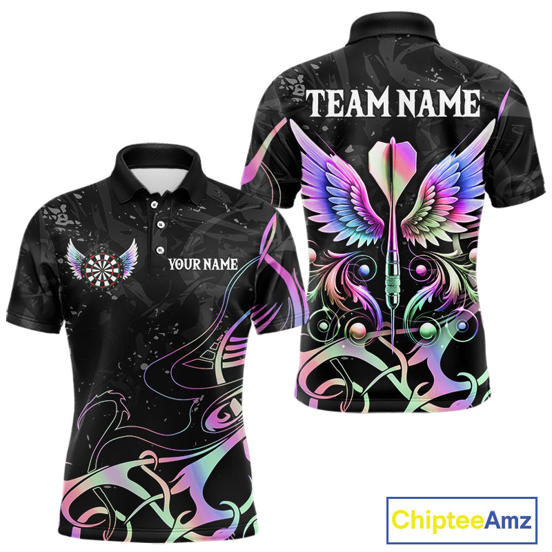 Holographic Arrow Wings Custom Dart Shirt For Men, Dart Jerseys Pocket Option TDM5330