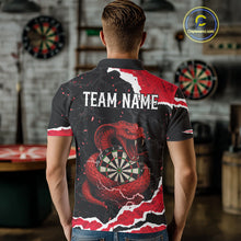 Load image into Gallery viewer, Black And Red Dartboard Cobra Snakes Darts Polo &amp; 1/4 Zip Custom Darts Shirt For Men, Darts Jersey TDM5336