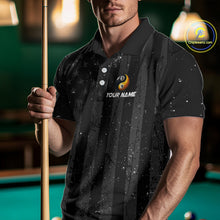 Load image into Gallery viewer, Black US Flag Ying And Yang 8 Ball &amp; 9 Ball Custom Billiard Shirts For Men Funny Billiard Jerseys TDM4082