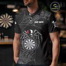 Load image into Gallery viewer, Funny Black Dartboard Spider Web Darts Shirt For Men Custom Halloween Darts Jerseys Outfit TDM4447