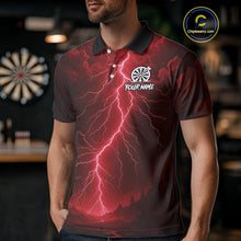 Load image into Gallery viewer, Red Lightning Thunder Cobra Darts Shirt For Men Custom Darts League Team Jersey Polo &amp; 1/4 Zip TDM4894