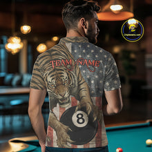 Load image into Gallery viewer, Personalized Vintage American Flag Tiger Billiard Shirt For Men, 8 Ball Pool Billiard Team Jerseys TDM5590
