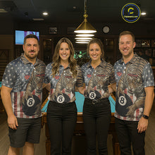 Load image into Gallery viewer, Personalized Vintage American Flag Tiger Billiard Shirt For Men, 8 Ball Pool Billiard Team Jerseys TDM5590