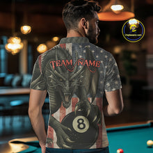 Load image into Gallery viewer, Personalized Vintage American Flag Dragon Billiard Shirt For Men, 8 Ball Pool Billiard Team Jerseys TDM5592