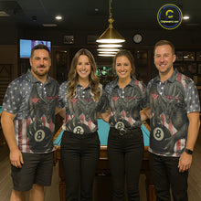 Load image into Gallery viewer, Personalized Vintage American Flag Dragon Billiard Shirt For Men, 8 Ball Pool Billiard Team Jerseys TDM5592