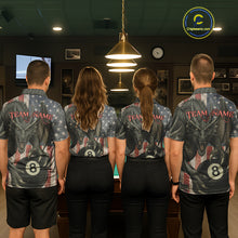Load image into Gallery viewer, Personalized Vintage American Flag Dragon Billiard Shirt For Men, 8 Ball Pool Billiard Team Jerseys TDM5592