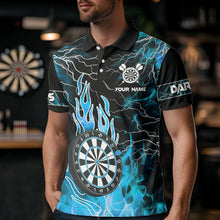 Load image into Gallery viewer, Blue Dart Board Fire Flame Custom Eagle Dart Shirts For Men, Thunder Lightning Dart Team Jerseys TDM3507