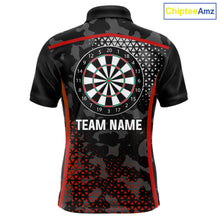 Load image into Gallery viewer, Black And Red Camo Dart Shirt With Pocket Option For Men Custom Dart Jersey TDM5829