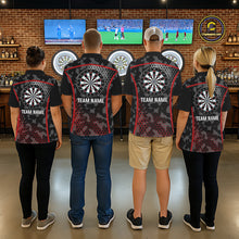 Load image into Gallery viewer, Black And Red Camo Dart Shirt With Pocket Option For Men Custom Dart Jersey TDM5829