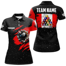 Load image into Gallery viewer, Customized Grunge Canada Flag 8 Ball Pool Women Billiard Jersey Shirts, Patriotic Pool Player Shirts TDM1713