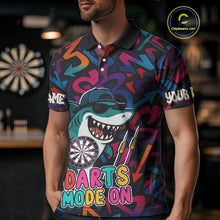 Load image into Gallery viewer, Darts Mode On Funny Shark Graffiti Style Custom Dart Shirts For Men, Dart Jersey Best Darts Outfit TDM4093