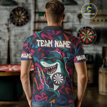 Load image into Gallery viewer, Darts Mode On Funny Shark Graffiti Style Custom Dart Shirts For Men, Dart Jersey Best Darts Outfit TDM4093