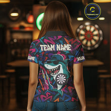 Load image into Gallery viewer, Darts Mode On Funny Shark Graffiti Style Custom Dart Shirts For Women, Dart Jersey Best Darts Outfit TDM4093