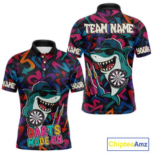 Load image into Gallery viewer, Darts Mode On Funny Shark Graffiti Style Custom Dart Shirts For Men, Dart Jersey Best Darts Outfit TDM4093