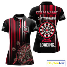 Load image into Gallery viewer, Red Throwing Skills Loading Custom Darts Shirt For Women With Pocket Option TDM4702