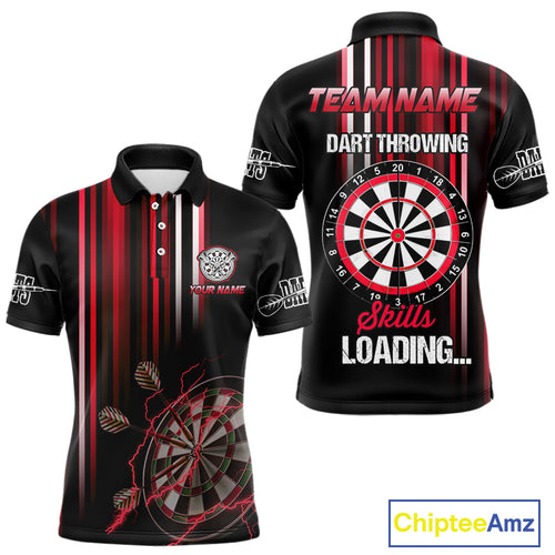 Red Throwing Skills Loading Custom Darts Shirt For Men With Pocket Option TDM4702