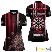 Load image into Gallery viewer, Red Throwing Skills Loading Custom Darts Shirt For Women With Pocket Option TDM4702