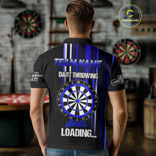 Load image into Gallery viewer, Blue Throwing Skills Loading Custom Darts Shirt For Men With Pocket Option TDM4703