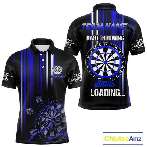 Blue Throwing Skills Loading Custom Darts Shirt For Men With Pocket Option TDM4703