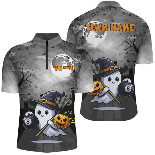 Funny Ghostly Halloween Billiard Shirts For Men Custom Halloween Gift For Pool Lover TDM2629