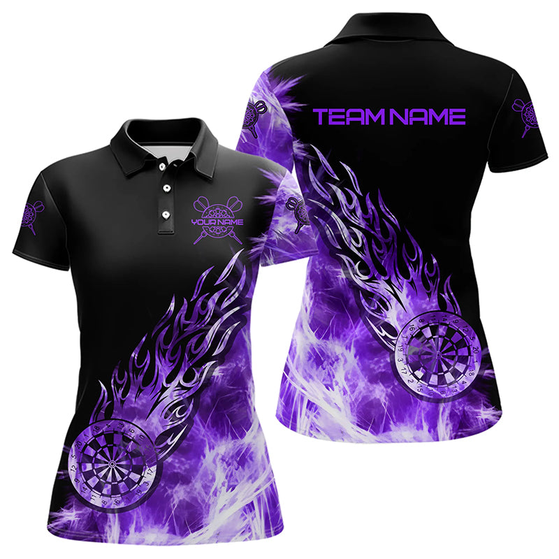 Black And Purple Light Icy Women Darts Polo & Quarter Zip Custom Dart Shirts For Team Dart Jerseys TDM3346