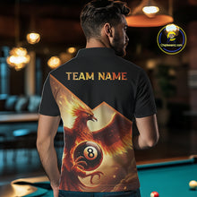 Load image into Gallery viewer, Orange 8 Ball Flame Phoenix Billiard Shirt For Men Custom Pool Team Jersey Polo &amp; Quarter Zip TDM5603