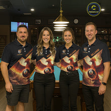 Load image into Gallery viewer, Orange 8 Ball Flame Phoenix Billiard Shirt For Men Custom Pool Team Jersey Polo &amp; Quarter Zip TDM5603