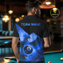 Load image into Gallery viewer, Blue 8 Ball Flame Phoenix Billiard Shirt For Men Custom Pool Team Jersey Polo &amp; Quarter Zip TDM5604