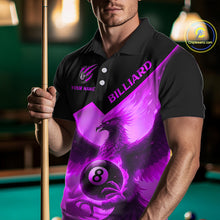 Load image into Gallery viewer, Purple 8 Ball Flame Phoenix Billiard Shirt For Men Custom Pool Team Jersey Polo &amp; Quarter Zip TDM5605