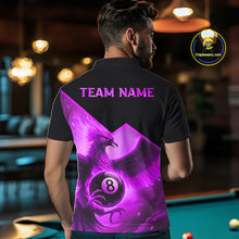 Load image into Gallery viewer, Purple 8 Ball Flame Phoenix Billiard Shirt For Men Custom Pool Team Jersey Polo &amp; Quarter Zip TDM5605