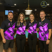 Load image into Gallery viewer, Purple 8 Ball Flame Phoenix Billiard Shirt For Women Custom Pool Team Jersey Polo &amp; Quarter Zip TDM5605