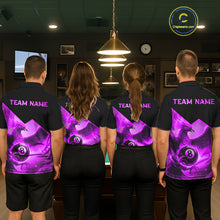 Load image into Gallery viewer, Purple 8 Ball Flame Phoenix Billiard Shirt For Women Custom Pool Team Jersey Polo &amp; Quarter Zip TDM5605
