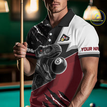 Load image into Gallery viewer, Personalized 8 Ball Pool Sauropod Billiard Shirts For Men Custom Billiard Team Jerseys |Red TDM5606