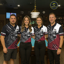 Load image into Gallery viewer, Personalized 8 Ball Pool Sauropod Billiard Shirts For Men Custom Billiard Team Jerseys |Red TDM5606