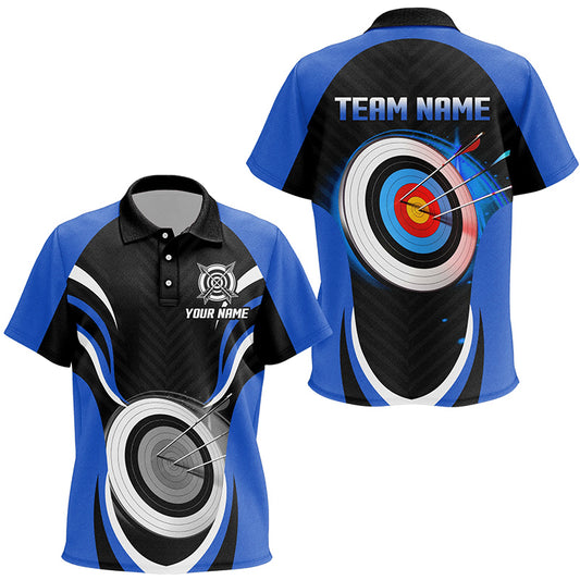Blue Archery Jerseys Personalized Archery 3d Target Custom Kid Polo Shirts, Best Archery Outfits TDM1017