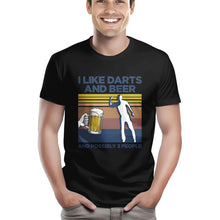 Load image into Gallery viewer, Funny Retro Darts Shirts I Like Darts And Beer And Possibly 3 People T-Shirts, Darts Player Gifts TDM3937
